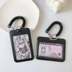 Portatarjetas negro estilo Kpop para sesiones fotográficas – Accesorio escolar