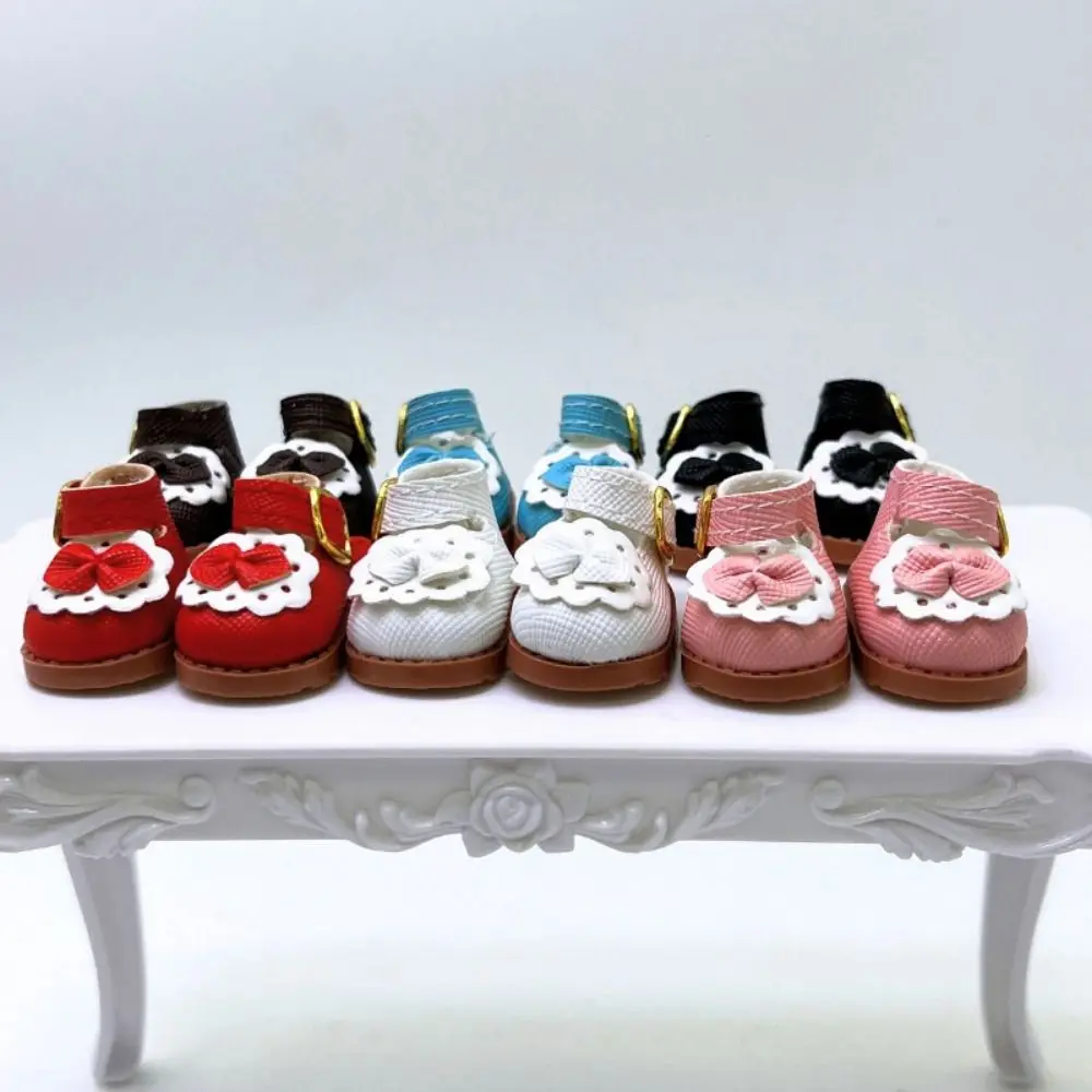 Zapatos de muñeca de algodón de 10cm para muñecas de 17cm, zapatos pequeños de cuero de princesa rosa y blanco y negro, accesorios de juguete, zapatos de bebé - imagen 5