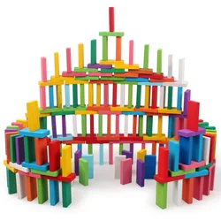 Bloques de construcción madera Montessori arcoíris para niños