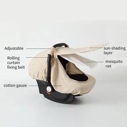 QX2D Toldo para asiento de coche algodón elástico con ventana Peep