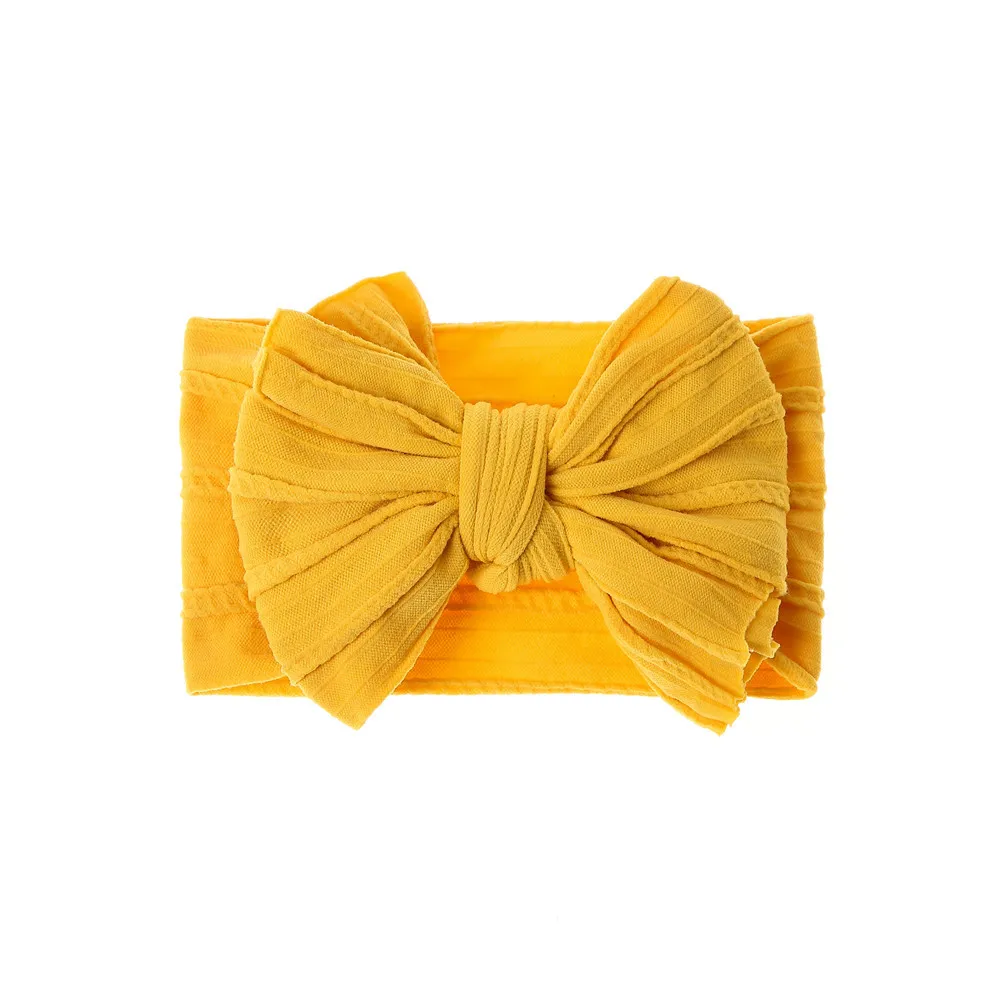 Büyük ilmek bebek kız Hairband yenidoğan düz renk bebek şapka türban düğüm kafa sarar bebek çocuk kaput bere fotoğraf sahne - imagen 5