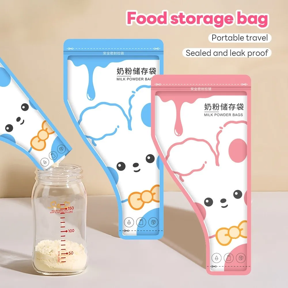 30 Uds nueva bolsa de leche en polvo desechable de doble sellado bolsa de almacenamiento de leche de dibujos animados a prueba de fugas bolsa de leche a prueba de fugas uso de viaje - imagen 3