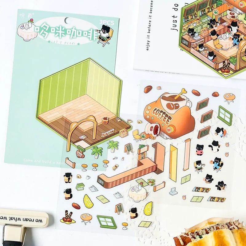 Pegatinas 3D para escenas de taller con mini manualidades