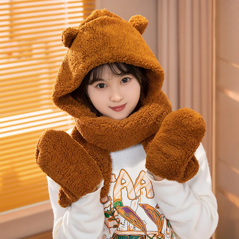 Bufanda y sombrero capibara súper suave para niña – Invierno - imagen 3