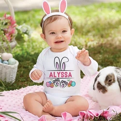 Mameluco de Pascua personalizado conejito con nombre para bebés