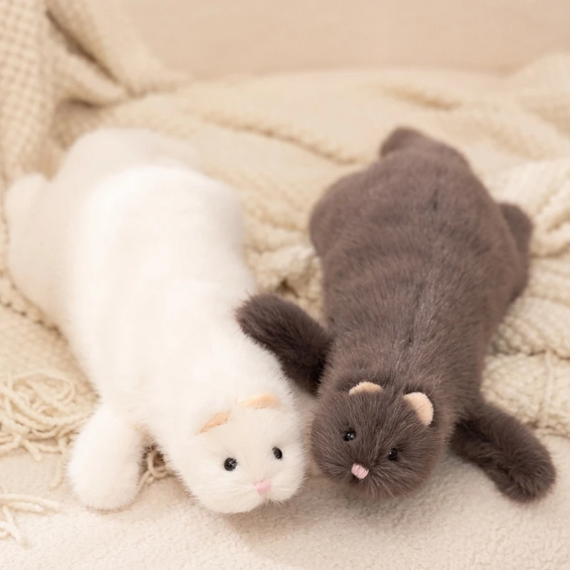 Almohada peluche hurón rayas grises 47cm – Muy suave y blandita - imagen 2