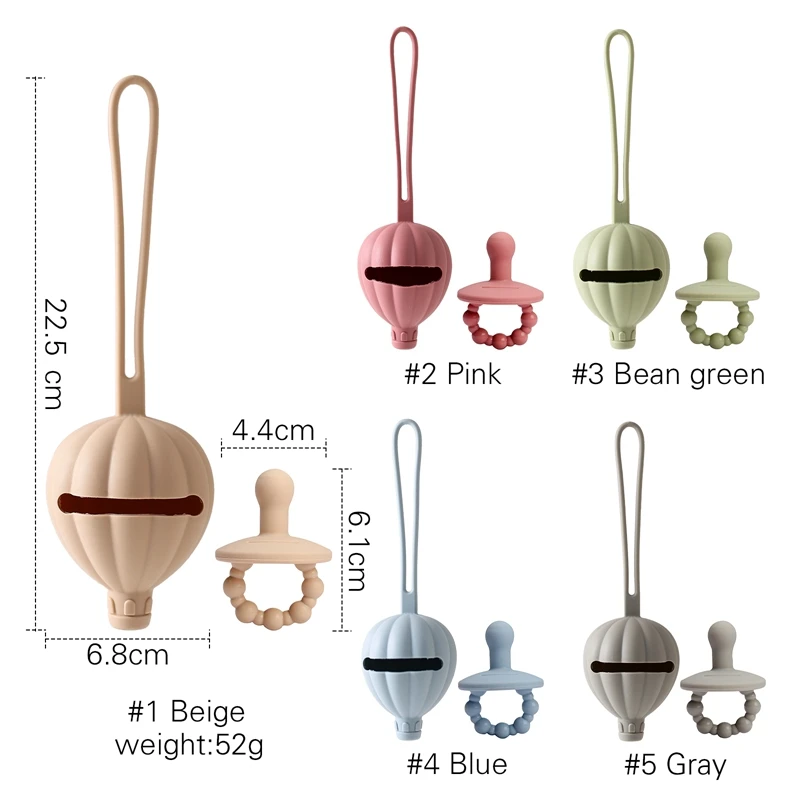 Estuche para chupete de bebé, caja contenedora para chupete portátil de silicona de grado alimenticio sin BPA, caja de almacenamiento Universal para pezones, 2 uds. - imagen 2