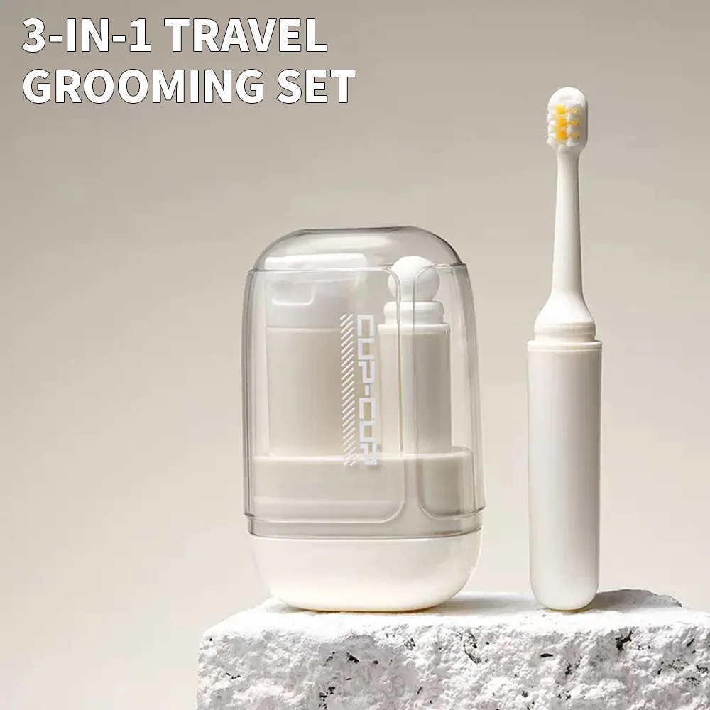 Kit higiene bucal infantil de viaje: cepillo, taza y estuche - imagen 2