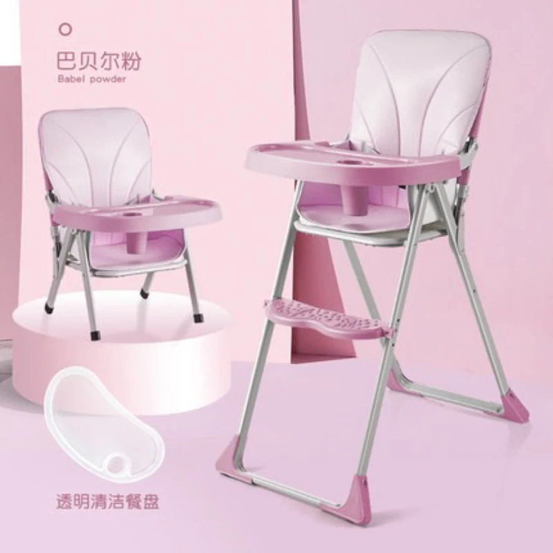 Juego de mesa y sillas de comedor portátil multifuncional para niños pequeños, soporte plegable para bebé, mesa de comedor ajustable para bebé - imagen 5