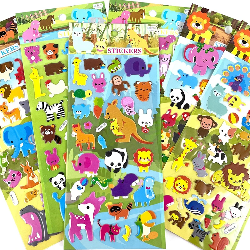 Pegatina de burbujas 3D para coche, camión, avión, tráfico, pegatinas de Anime de dibujos animados impermeables, juguetes educativos divertidos para niños y niñas