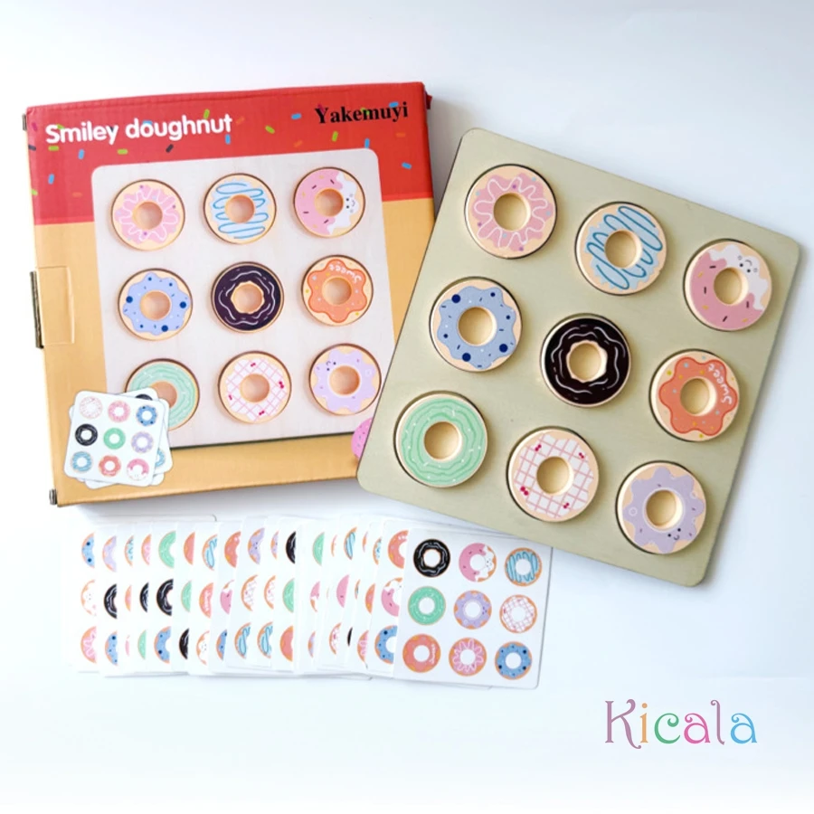 Bloques y rompecabezas de madera Donut – Juguete educativo infantil - imagen 2