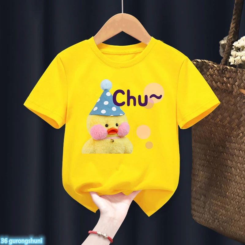 Lalafanfan camiseta de felpa kawaii infantil amarilla - imagen 3