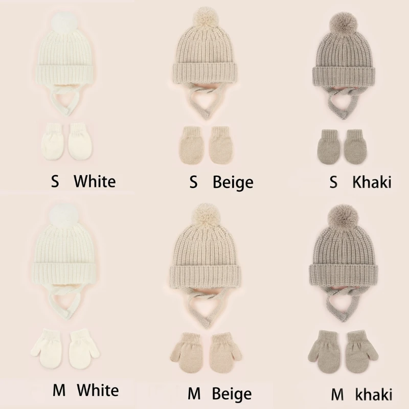Gorro y manoplas de punto para bebé – Conjunto cálido y suave