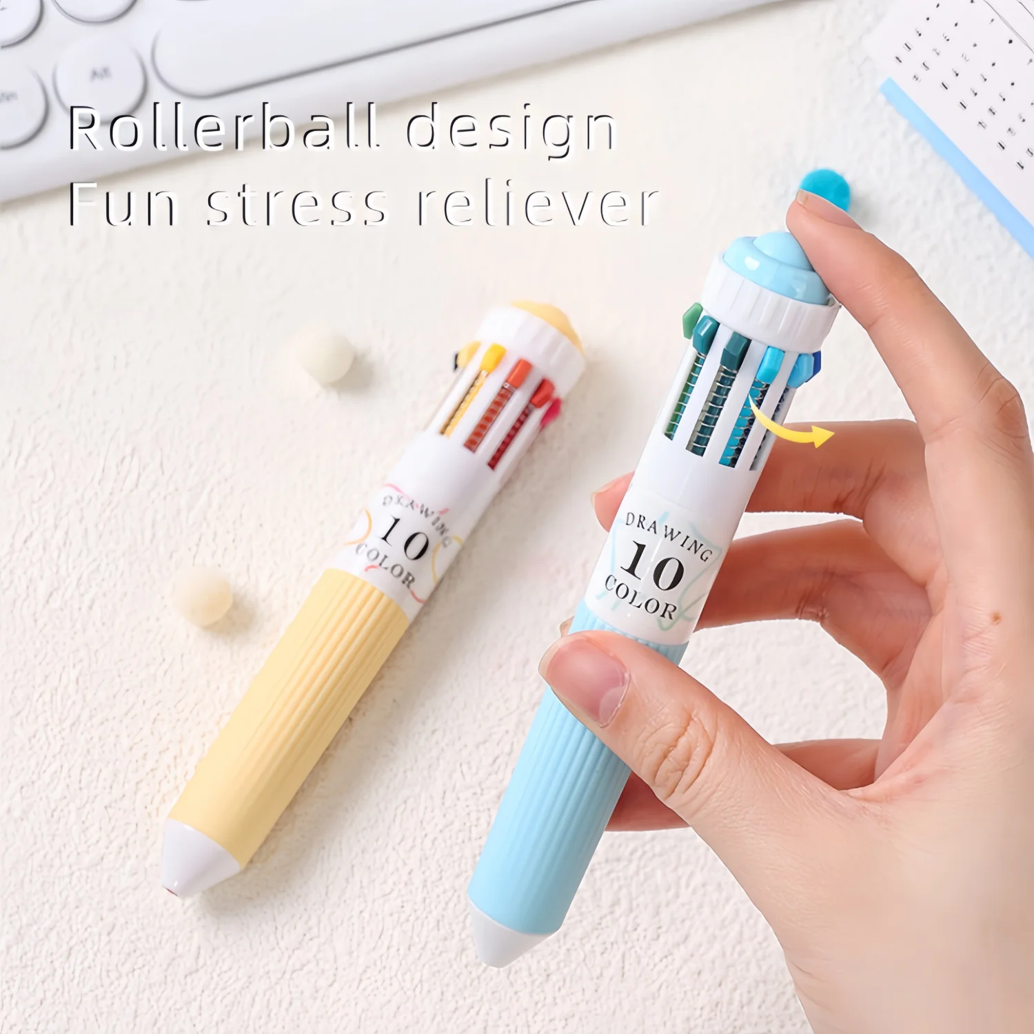 Bolígrafos retráctiles de colores – Punta fina para escuela - imagen 2