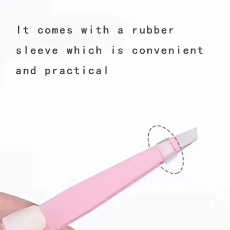 Estuche para cejas: pinzas faciales de 4 piezas, pinzas para cejas de acero inoxidable con pelo de cuero, depilación de restos y depilación encarnada - imagen 5