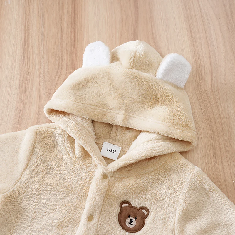 Pelele polar con capucha oso para bebé recién nacido - imagen 3