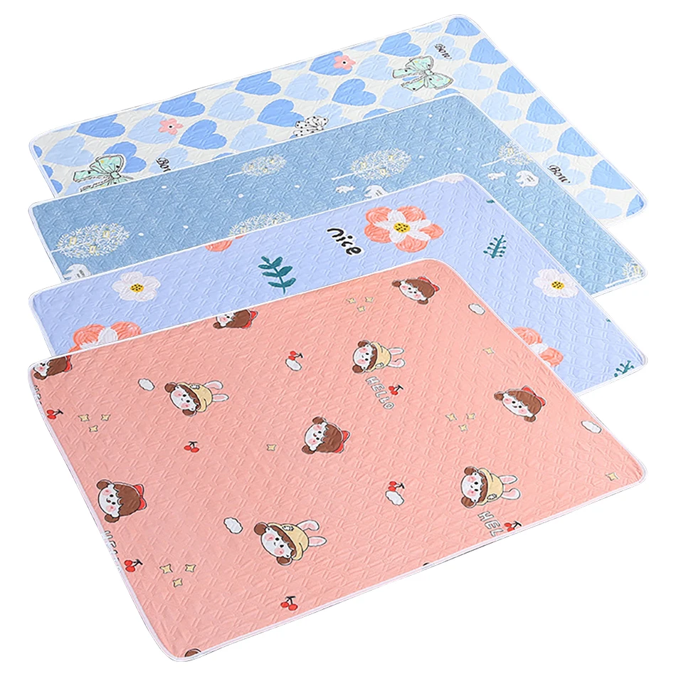Almohadilla impermeable para cama de incontinencia, superficie de algodón suave, respaldo de TPU para cambio de pañales de bebé, cuidado de ancianos, almohadilla lavable reutilizable