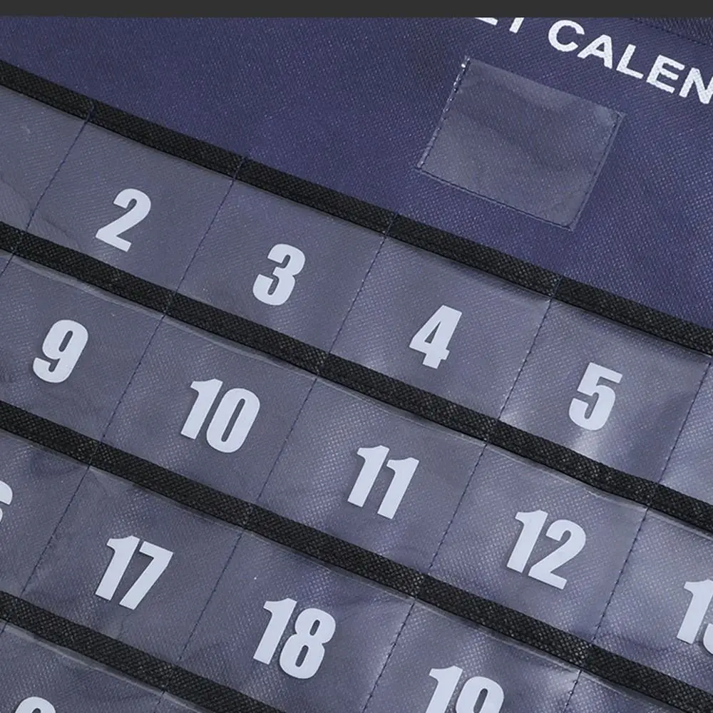 Calendario de pared con bolsillos, bolsa de almacenamiento de tela, organizador mensual novedoso para sala de estar y dormitorio - imagen 5