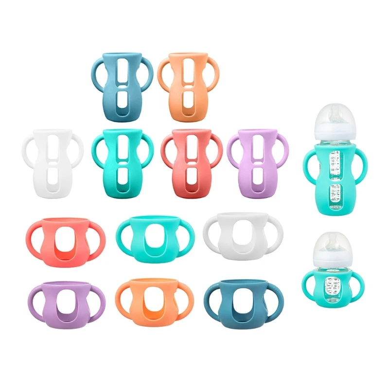 Fundas de silicona para biberones de vidrio Natural Avent, fundas para biberones de calidad alimentaria con cubierta protectora de mango de agarre - imagen 3