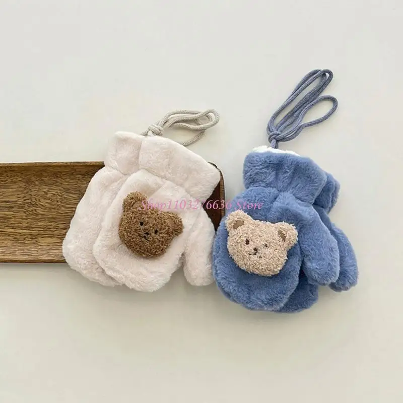 R6FD Niños Mittens 3-8 años dibujos animados dibujos animados para niños guantes invierno Guantes esquí cálidos para - imagen 3