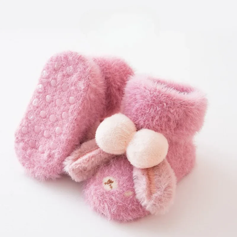 Calcetines antideslizantes de felpa para bebé con animalitos - imagen 3