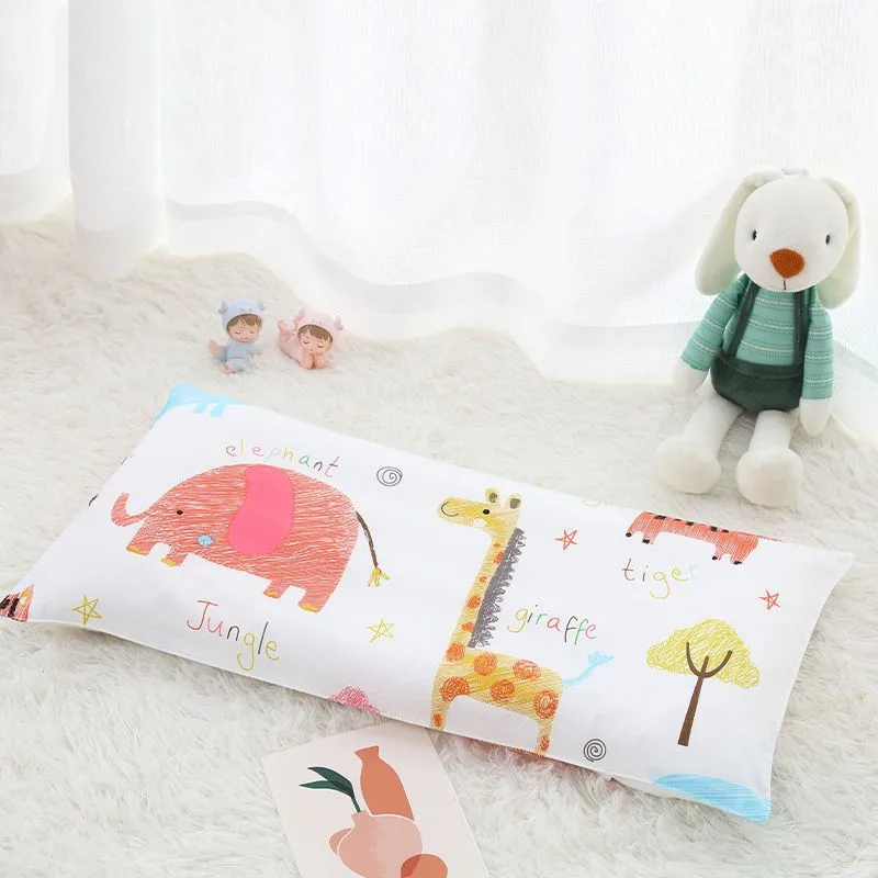 Almohada con estampado de dibujos animados para niños, almohada Universal para las cuatro estaciones, almohada suave para dormir para niños y niñas, almohada pequeña de algodón para bebés