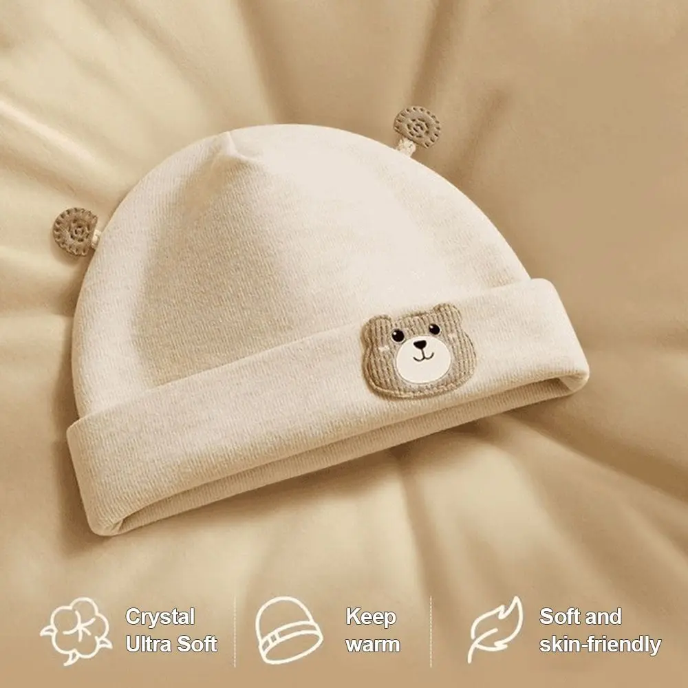 Nuevos gorros cálidos y gruesos para invierno, jersey cálido para recién nacido, gorro de oso de dibujos animados, gorros para Otoño e Invierno - imagen 5
