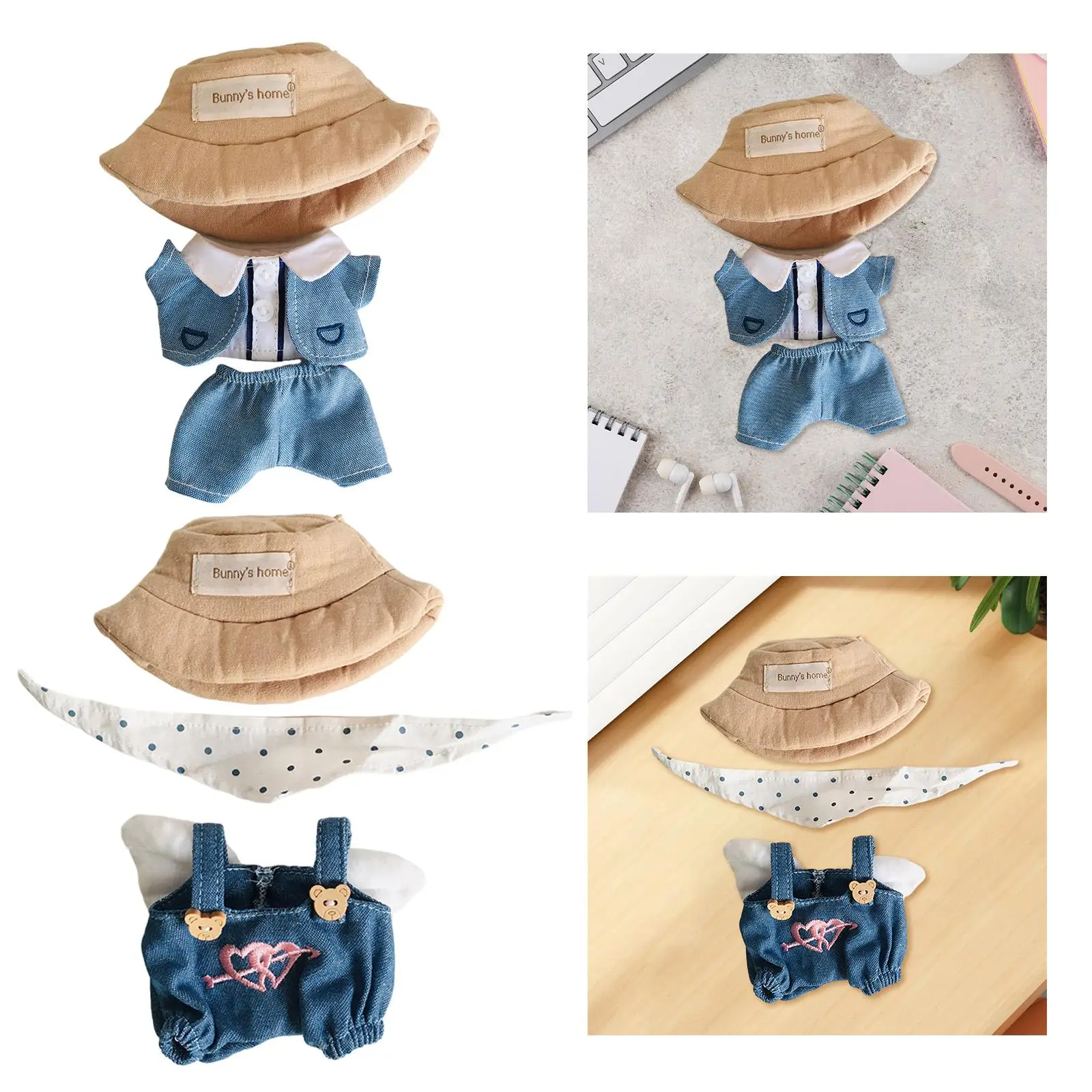 15cm Plush Doll Clothes Fashion DIY Dress up Costumes Soft Plush Doll Accessories Doll Suit Stuffed Animals Accessories Cartoon