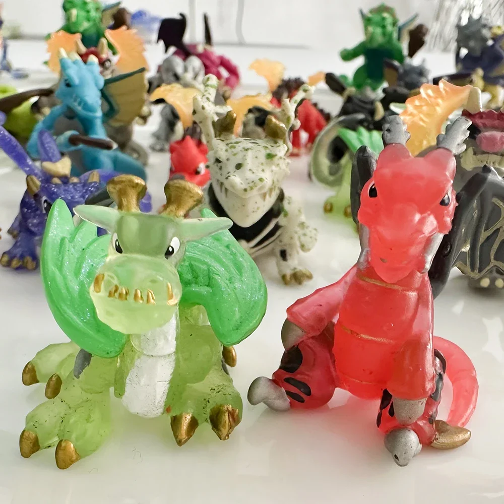 8 uds/15 uds/Dragamonz Super serie cristal para incubar dinosaurios mágicos colección Collie raro lindo chico juguetes figura regalo de Navidad