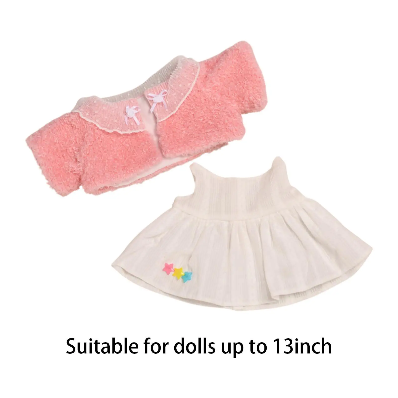 Plush Doll Clothes for 13 inch Pretend Play Soft Doll Dress Stylish Costumes