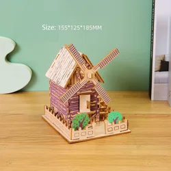 Casa DIY madera 3D niños – Rompecabezas ensamblaje creativo