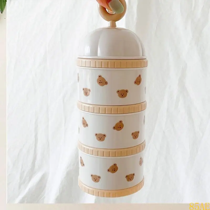 Caja dispensadora de fórmula para bebé, caja dispensadora de almacenamiento de aperitivos, contenedor dividido de alimentos secos portátil, estuche organizador para exteriores - imagen 4