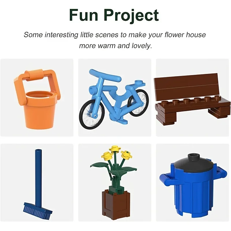 Casa de flores con luces – Juego construcción