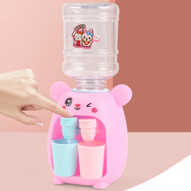 Mini dispensador de agua doble para niños, juguete con taza bonita, regalo para niños, agua, jugo, leche, bebida, simulación, cerdo de dibujos animados, juguete de cocina - imagen 3
