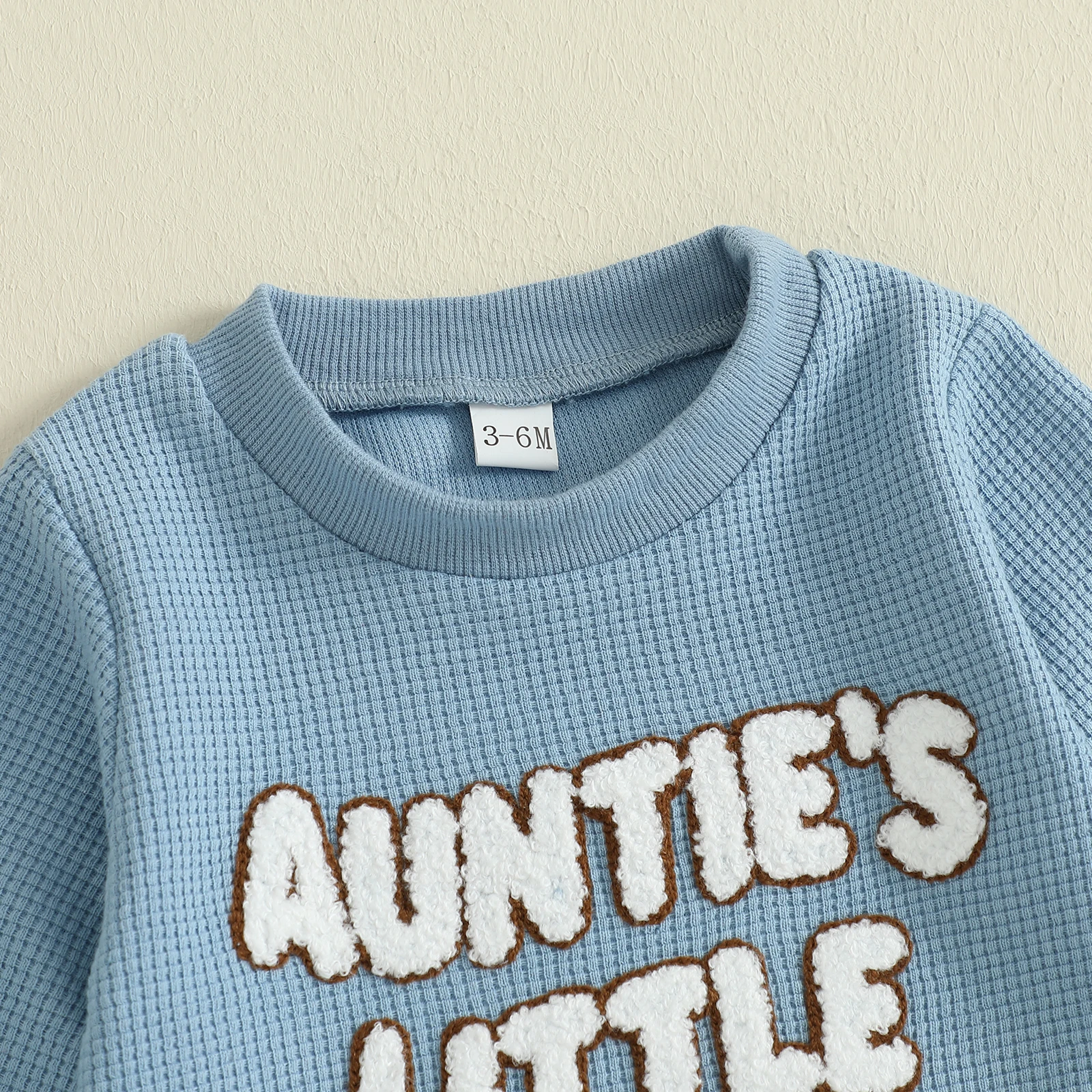 Suefunskry-Conjunto de trajes para bebé (niño o niña), pelele bordado con letras y cuello redondo de manga larga con cintura elástica, pantalones para correr, conjunto de otoño - imagen 4