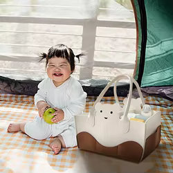 Bolsa de almacenamiento de pañales para bebé, bolsa multifunción para mamás, bolsas portátiles para guardería, artículos infantiles, organizador de pañales de fieltro