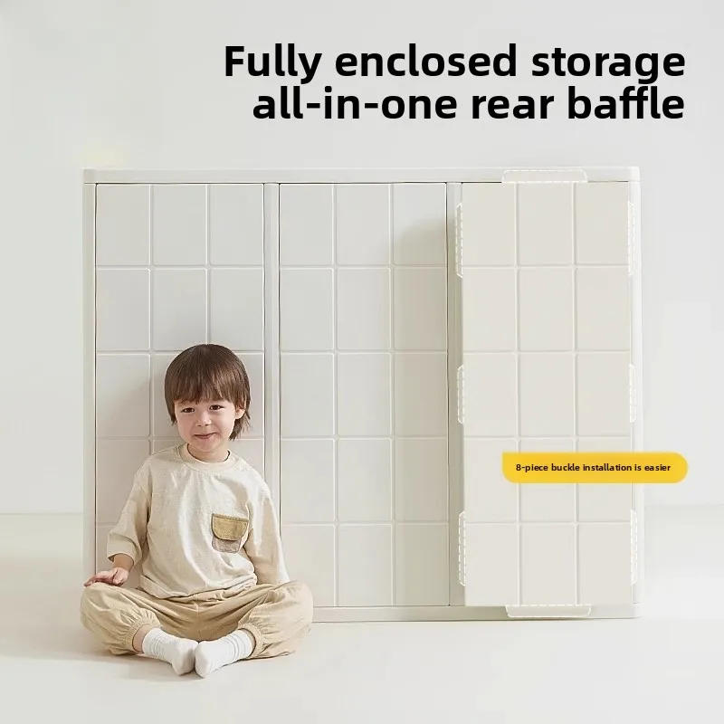 Gabinete de almacenamiento grande para bebés, organizador de guardarropa para niños pequeños, estante de almacenamiento para niños con estantes ajustables, materiales seguros para guardería - imagen 4