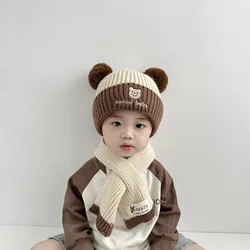 Gorro y bufanda de invierno cálido suave para niños