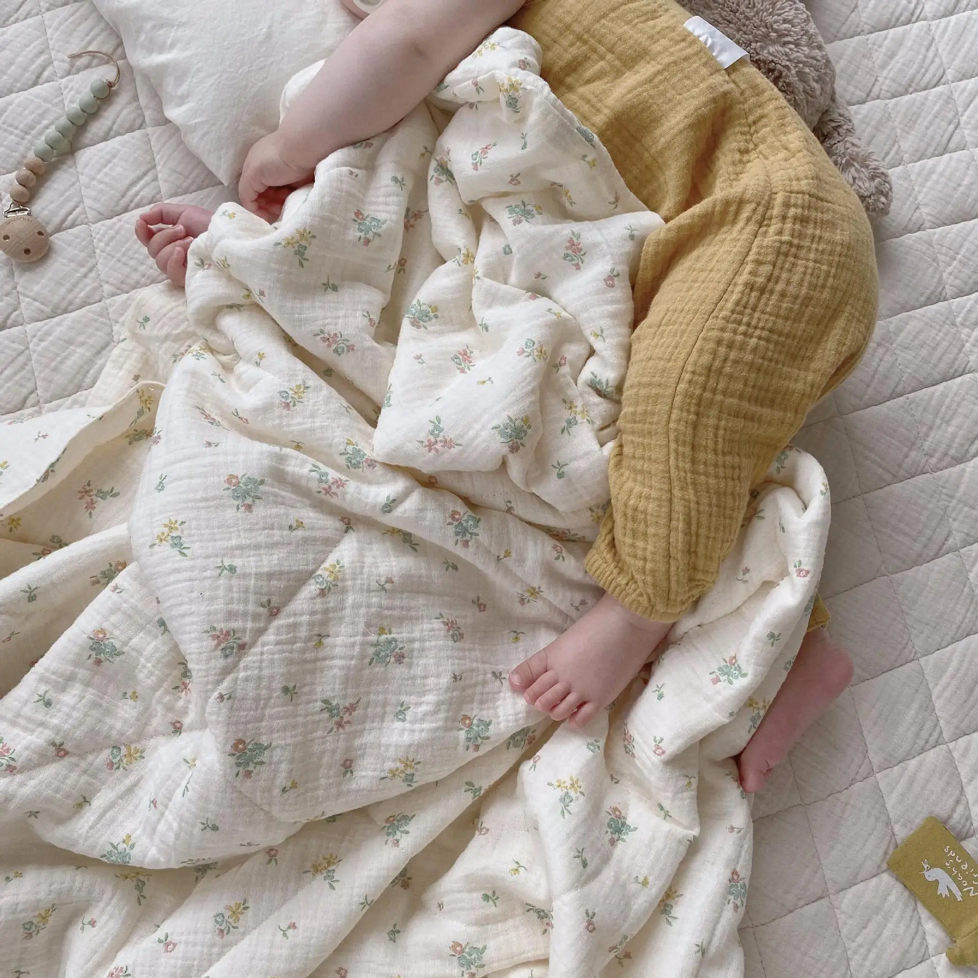Edredón de muselina Floral Vintage para bebé, edredón de verano para niño y niña, funda para dormir para bebé, edredón, ropa de cama de verano para bebé - imagen 5
