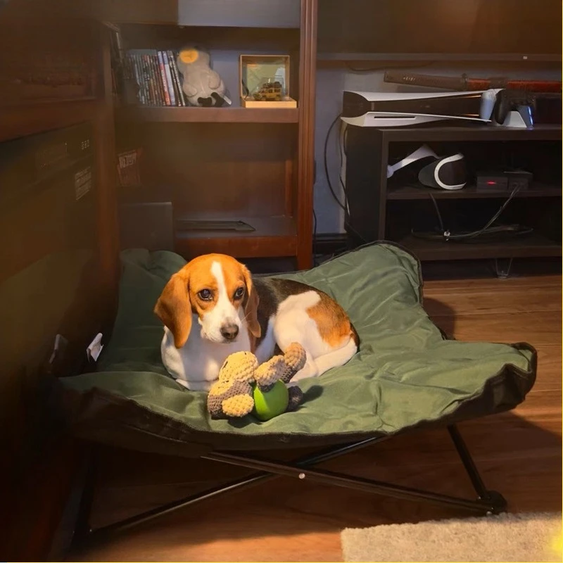 Cama plegable para mascotas al aire libre, perrera desmontable impermeable con almohadilla cómoda resistente a mordeduras para perros, gatos, Camping, viajes, suministros para mascotas - imagen 4