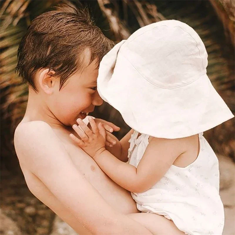 Sombrero solar infantil de ala ancha para playa niños y niñas - imagen 2