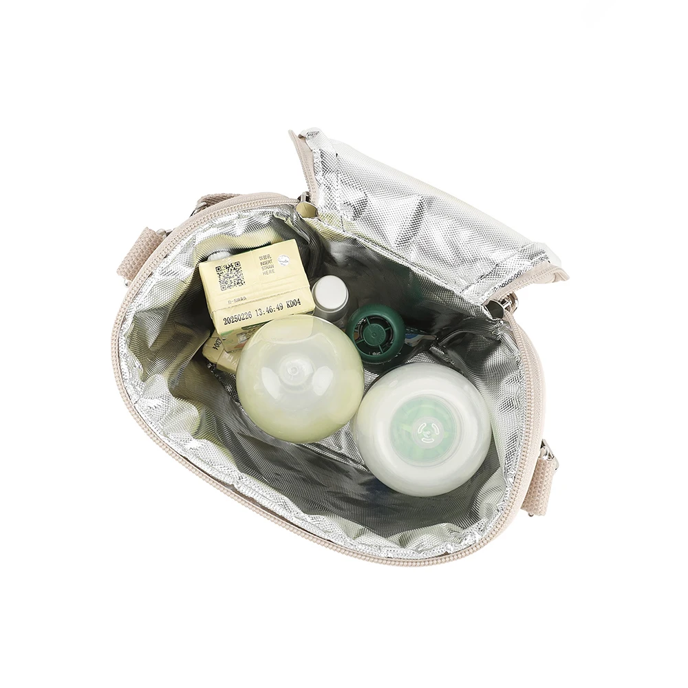 Bolsa de pañales colgante para cochecito blanca con hebilla decorativa - imagen 4