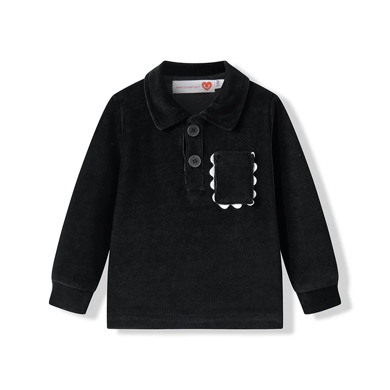 Conjunto de terciopelo negro Shabbos otoño-invierno infantil unisex - imagen 4