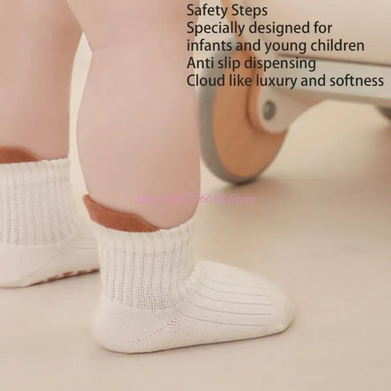 R6FD 3 pares calcetines suelo para bebé, zapatos planos para antes caminar, calcetines para niños 0 a 5 años, para