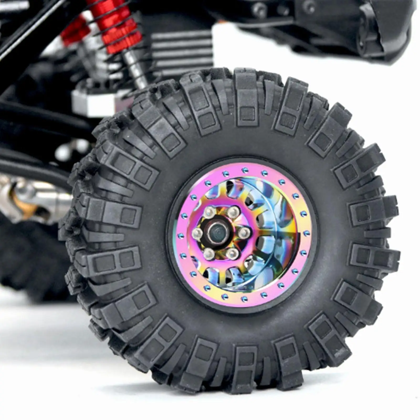 4Pcs 1.22 inch High Strength Metal Wheel Rim Hub Deep Dish Rim for 1/24 SCX24 AX24 FMS RC Crawler Car Vehicle Hobby DIY Accs