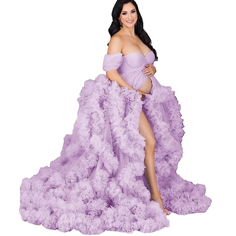 Vestido premamá de tul elegante y esponjoso - imagen 5