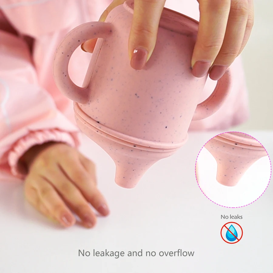 Nuevo diseño, taza de entrenamiento de silicona para aprender a beber para bebés con asas, botella de agua, taza para alimentar y beber, cosas para bebés - imagen 3