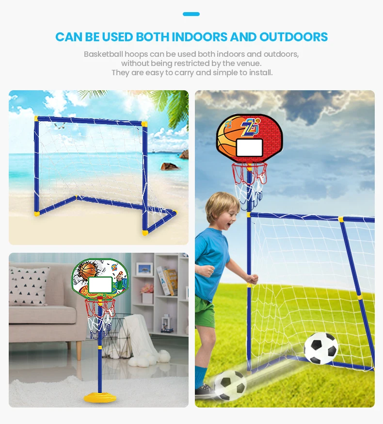Portería infantil 2 en 1: fútbol y baloncesto desmontable - imagen 2