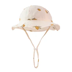 Sombrero anti-UV tipo pescador de algodón transpirable para bebé