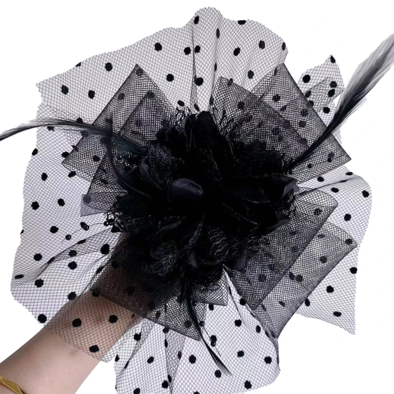 Tocado de señora con diadema de rosas para Navidad, Año Nuevo, fiesta nupcial, sombrero superior de los años 20, elegante para boda de novia - imagen 3